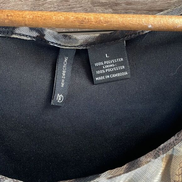 New Direction Ladies Leopard & Floral Ruffled Layerd Top Brown & Black - Picture 3 of 4